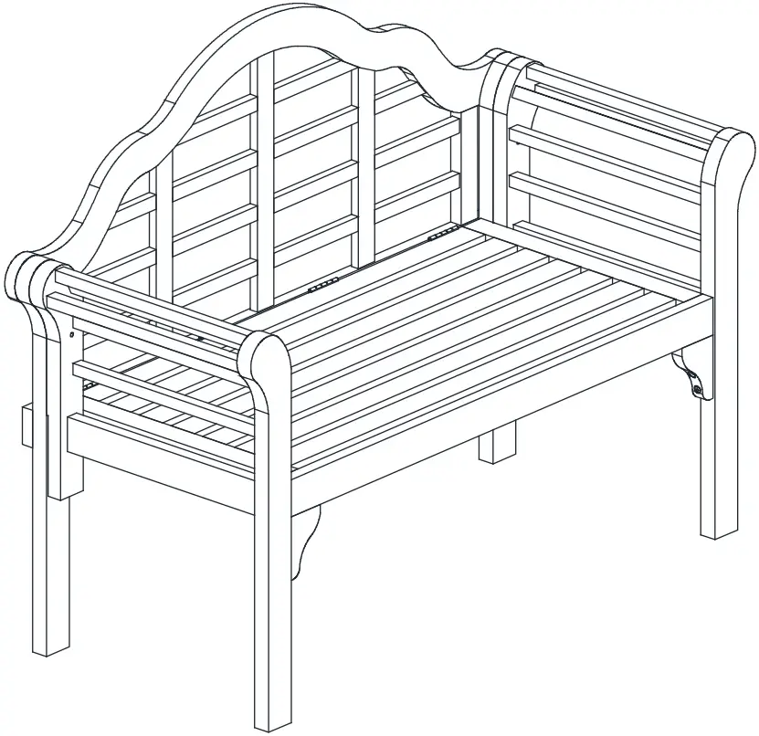 COSTWAY OP70341 Folding Wood Lutyens Garden Bench 01
