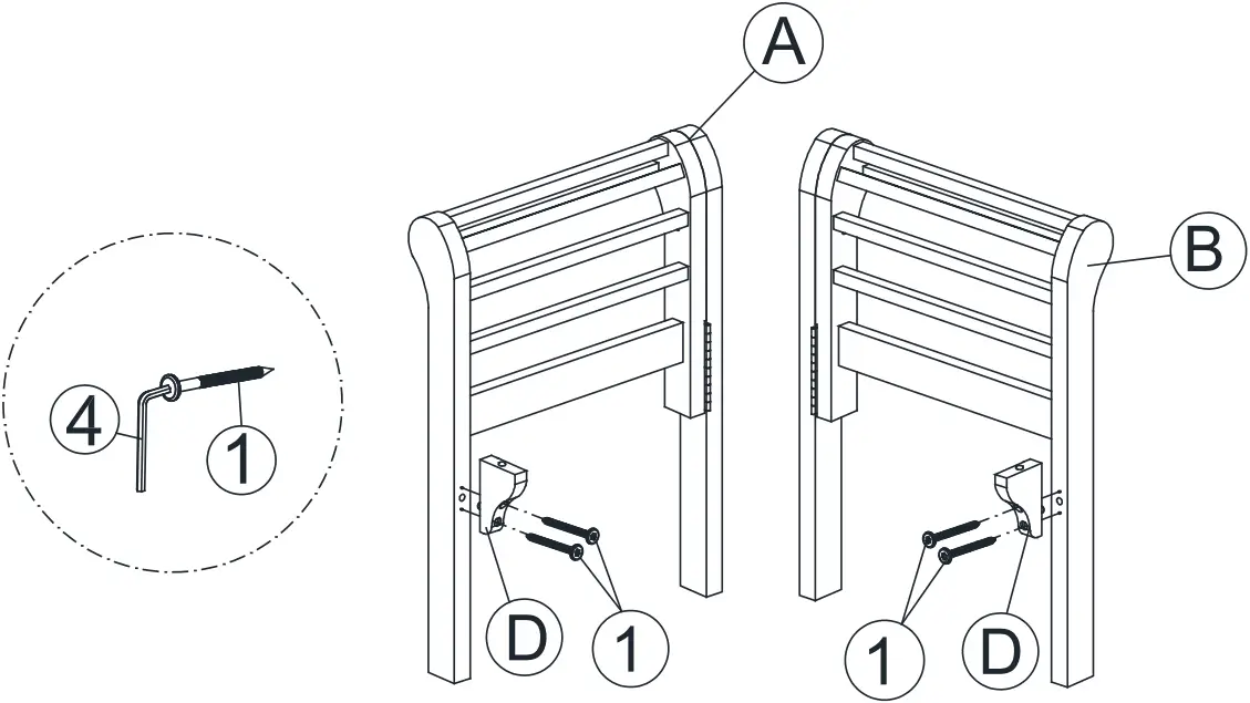 COSTWAY OP70341 Folding Wood Lutyens Garden Bench Step 01