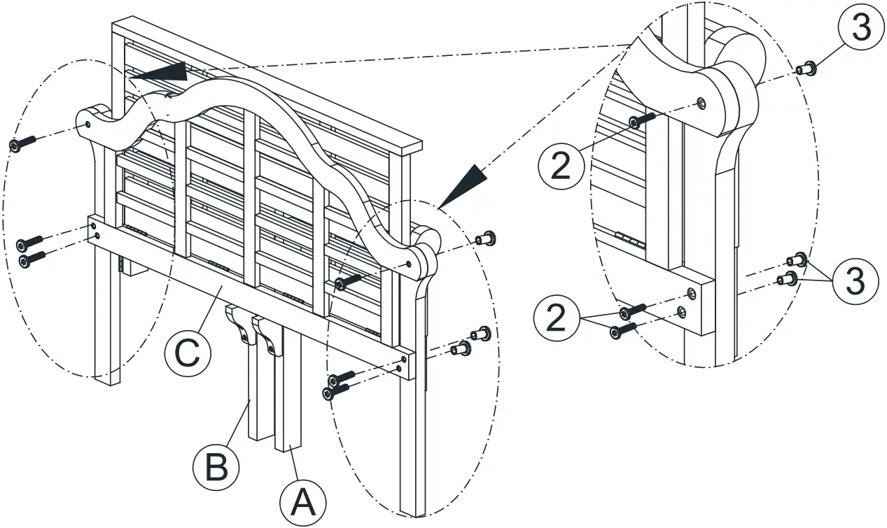 COSTWAY OP70341 Folding Wood Lutyens Garden Bench Step 02