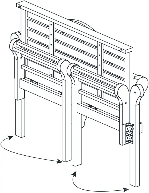 COSTWAY OP70341 Folding Wood Lutyens Garden Bench Step 03