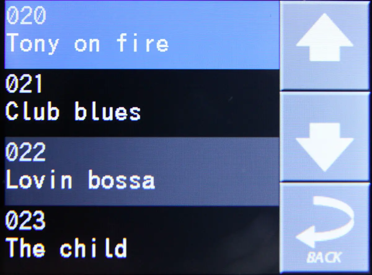 CRUMAR mojo Desktop Ultimate Tonewheel - PROGRAM LIST