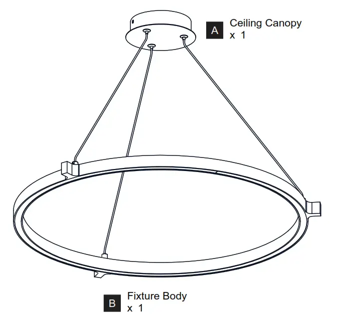 QUOIZEL PCSMA2827WA Soma 23 Watt Integrated LED Whitewashed Walnut Pendant Light - CONTENTS