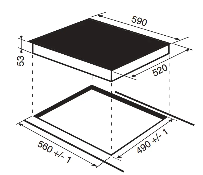CIC 642 C Black Built-in Zone Induction Hob Installation
