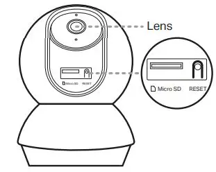 tp-link C200 Pan-Tilt Home Security Wi-Fi Camera User Guide - microSD Card Slot