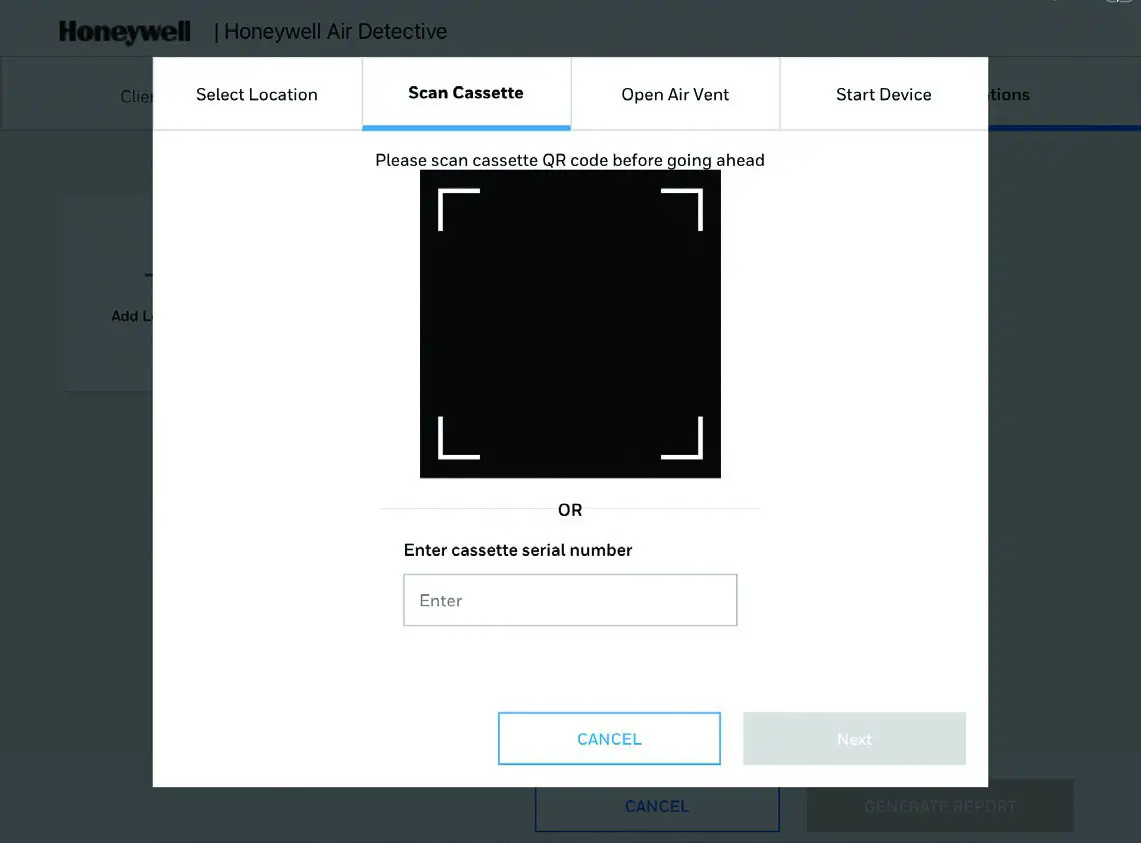 Honeywell 32352460 Air Detective -SCAN CASSETTE TAB