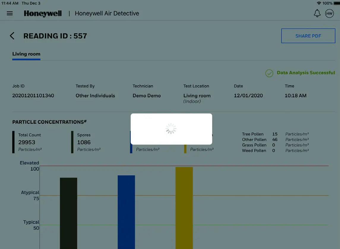 Honeywell 32352460 Air Detective - SHARE REPORT SCREEN 2