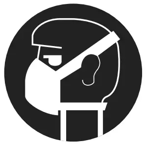 Wear a breathing mask icon