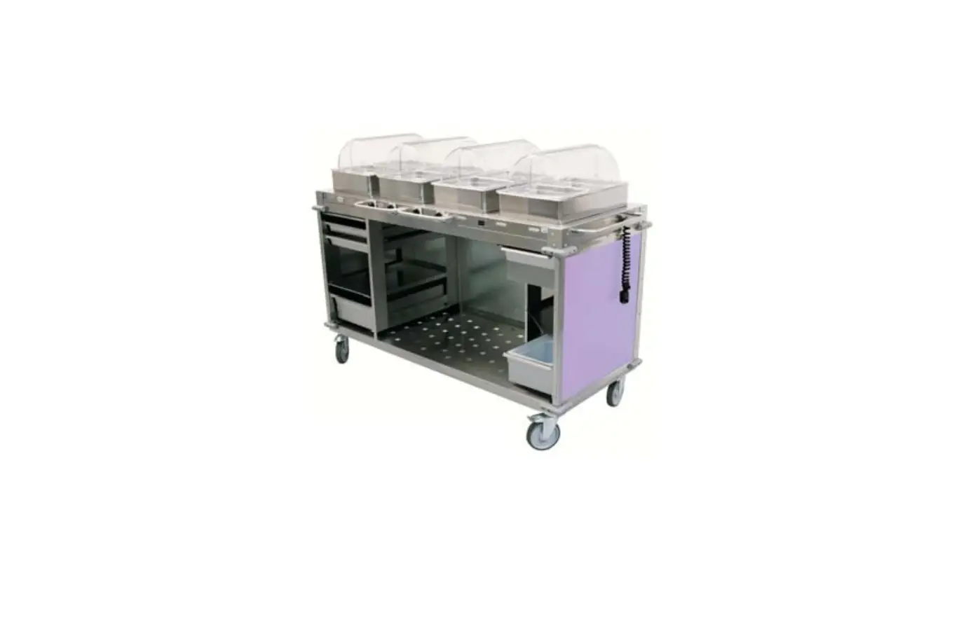 Cadco Cbc-hhh-l Series Cbc-hhh-l7 Purple Mobileserv 3 Bay Mobile Hot Buffet Cart User Manual