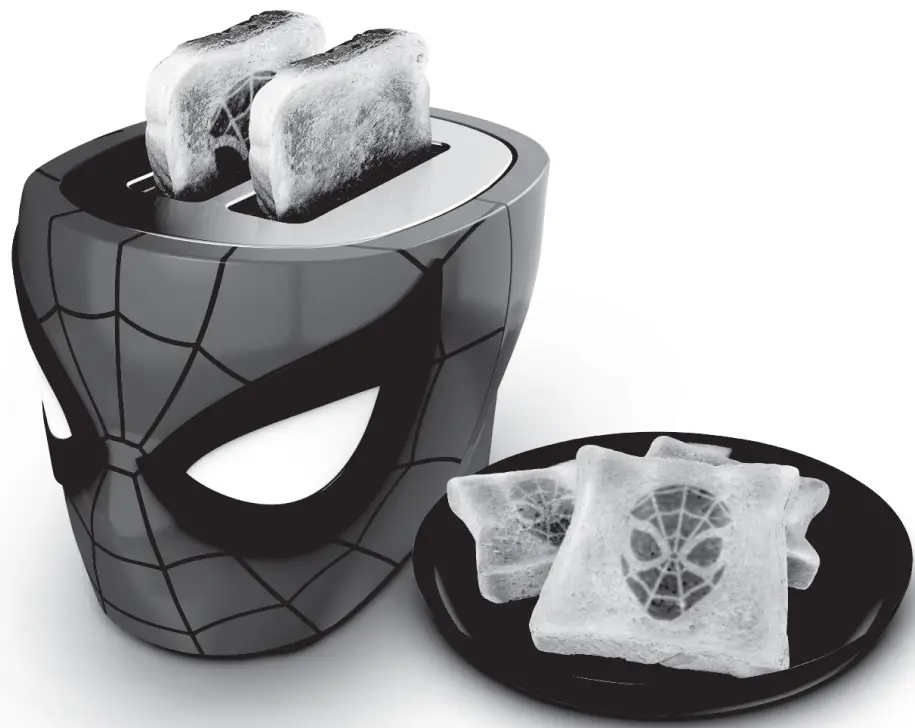 TSTE-MVC-SMC 900-Watt Marvels Spider Man Red 2-Slice Toaster