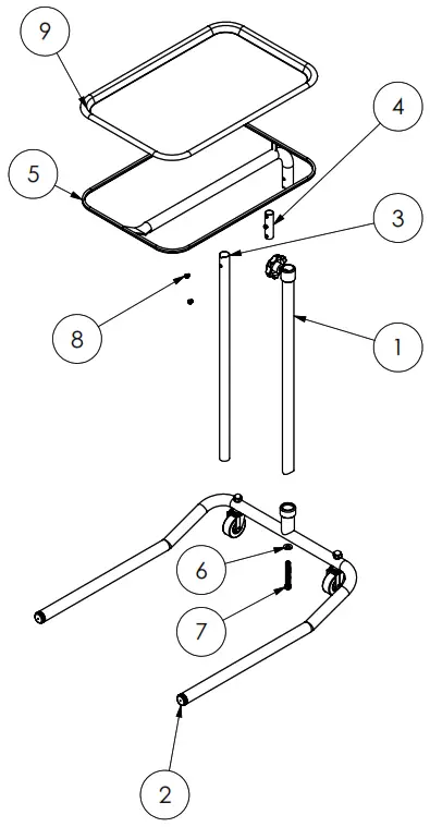 GLOBAL INDUSTRIAL B529935 Chrome Single-Post Mayo Stand - Overview
