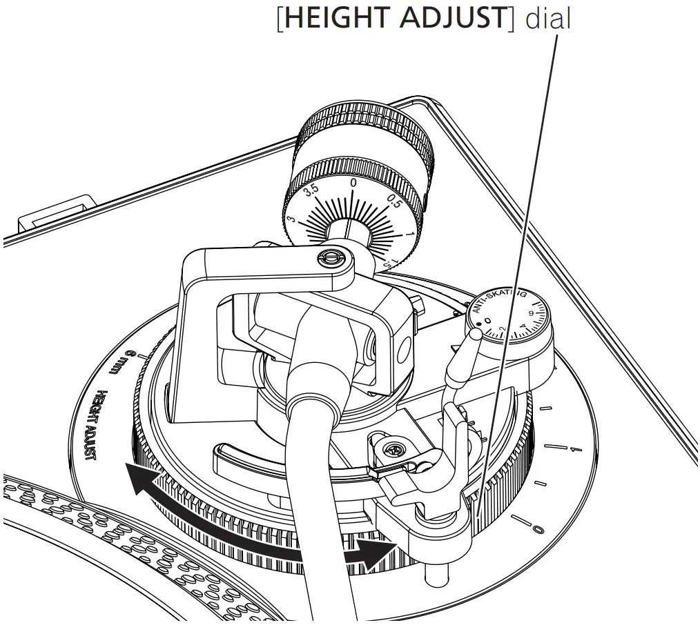 Adjusting the arm height