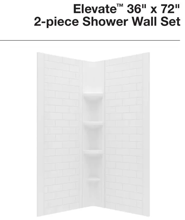 American Standard Elevate 2-piece Shower Wall Set Installation Guide
