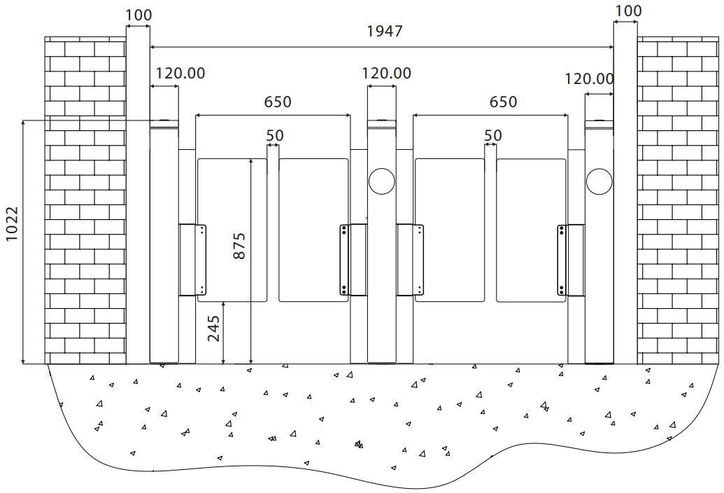 ZKTeco Mars S1000 Series Mars Pro S1000 Series Security Gate - FIGURE 1