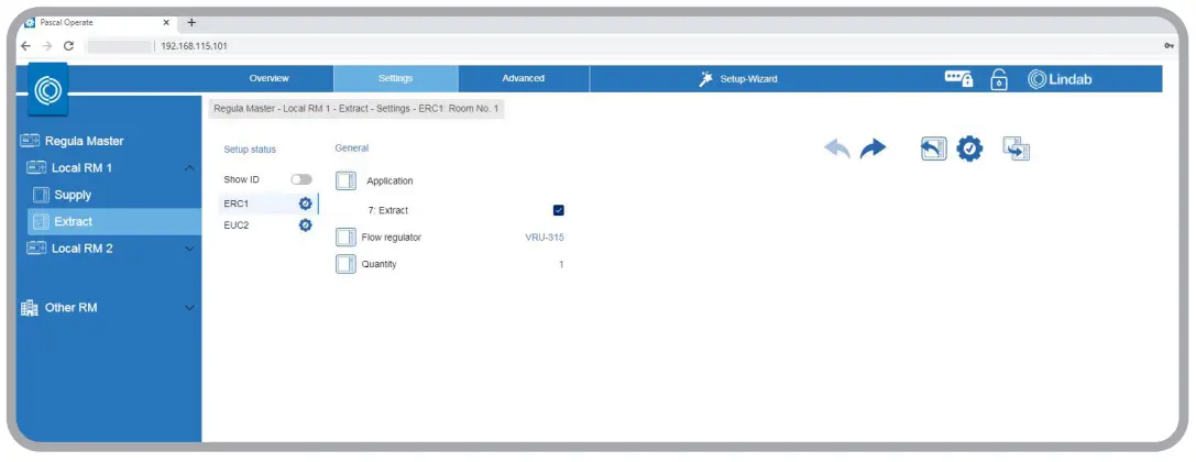 Lindab Pascal Operate - equals one FTCU