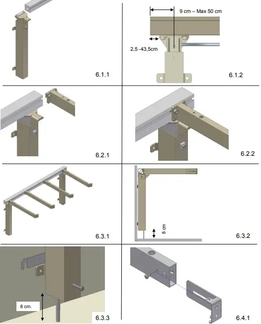 Mounting instructions, illustrations