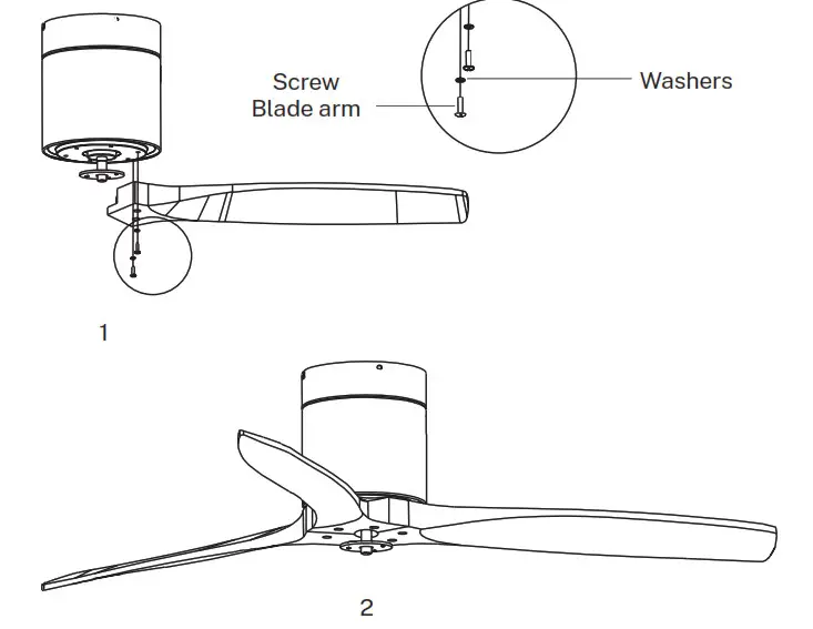 CREATE WINDCALM PATIO DC Outdoor Ceiling Fan DC Motor - BLADE ASSEMBLY