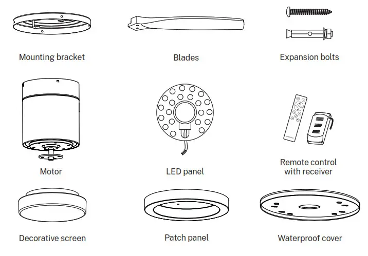 CREATE WINDCALM PATIO DC Outdoor Ceiling Fan DC Motor - PARTS