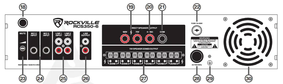ROCKVILLE RCS350-6 19 Rack Mountable 350W - Functions 2