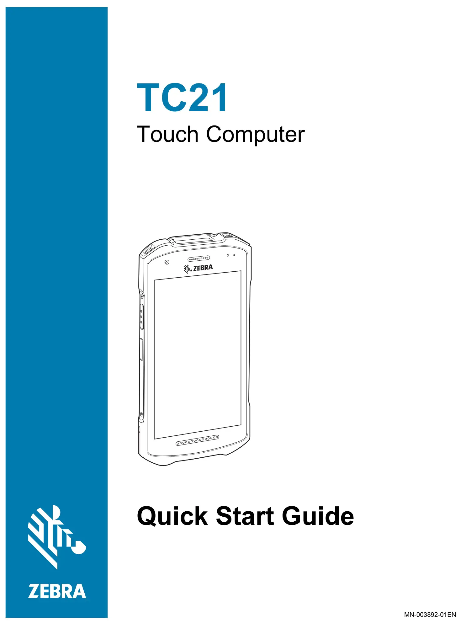 ZEBRA TC21 Handheld Touch Computer User Guide