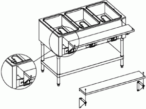 SENTINEL PA0200 Electric Hot Food Table - supporting board