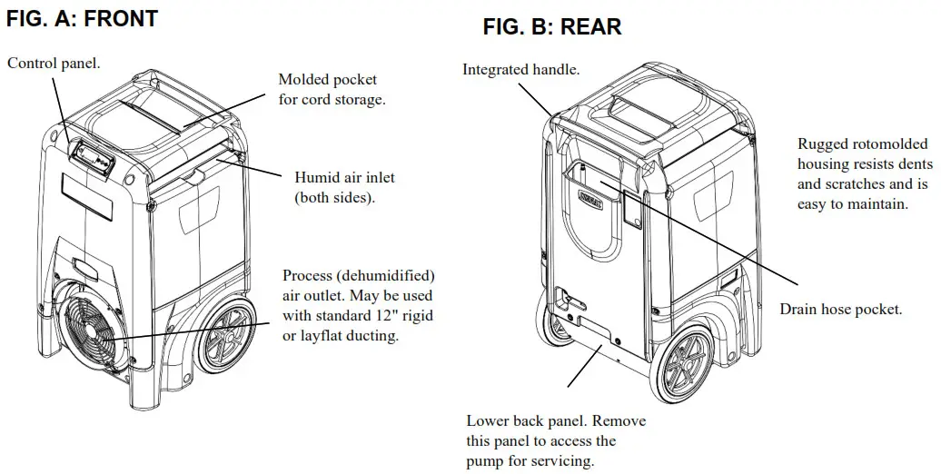 DRI-EAZ 110128 F410 2800i Portable Dehumidifier- PARTS