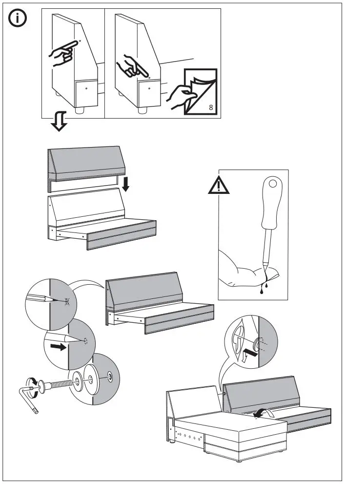 IKEA GRÖNLID 2 Sofa Instruction Manual - Assembly 3,1
