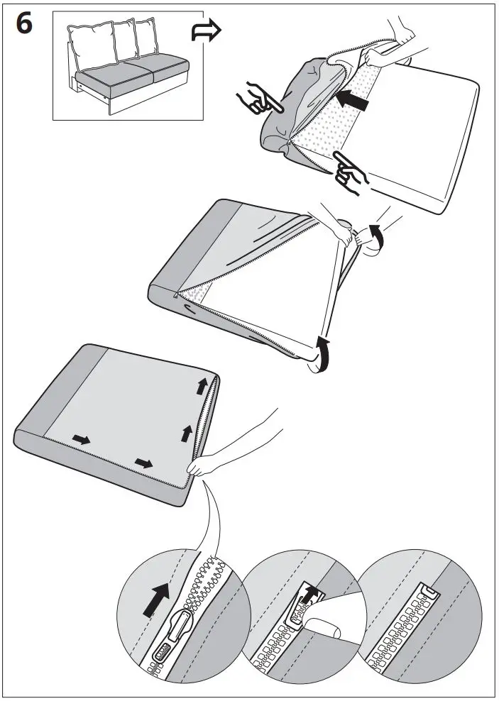 IKEA GRÖNLID 2 Sofa Instruction Manual - Assembly 6