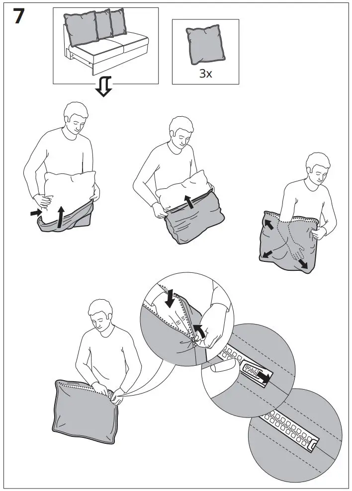 IKEA GRÖNLID 2 Sofa Instruction Manual - Assembly 7