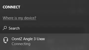 Connect panel select your OontZ speaker