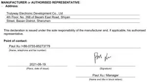 FIG 6 DECLARATION OF CONFORMITY