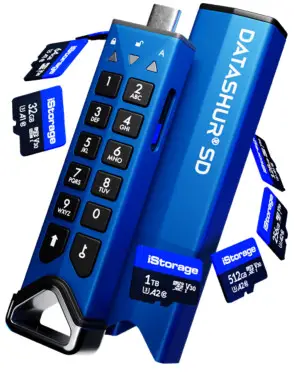 iStorage Datashur SD PIN Authenticated Hardware Encrypted USB Flash Drive - Cover