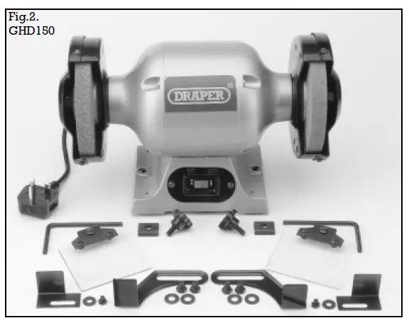 DRAPER GHD150 150mm Heavy Duty Bench Grinder 2