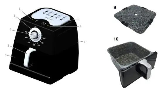 PAULA DEEN PDAF8TX-2 8.5QT Ceramic Non-Stick XXL Air Fryer - DESCRIPTION