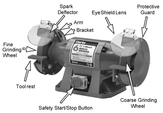 Clarke CHDBG500 Bench Grinder - fig 1