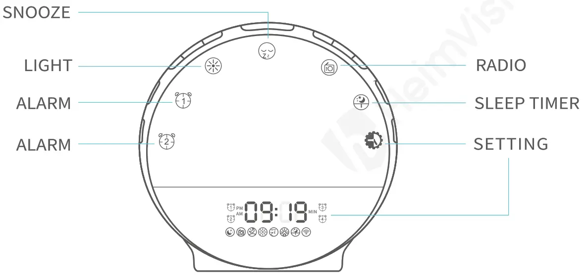 HeimVision Smart Wake-up Light - operation pannel