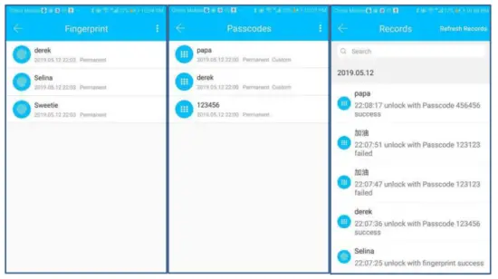 Shenzhen Zaifengda Technology HMI 2005 Digital Smart Door Lock - app7