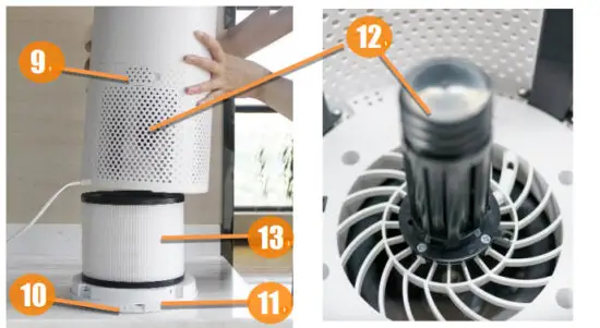 Crane EE 5069 Tower Air Purifier - MAIN PARTS 3