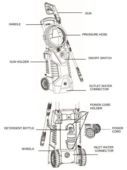 TEANDE 3160343 Electric High Pressure Washer - PRESSURE WASHER