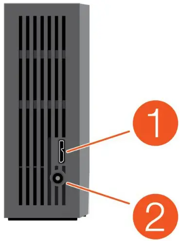 SEAGATE SRD0FL2 One Touch Ultra-Small Portable External SSD HDD and Hub - USB Back