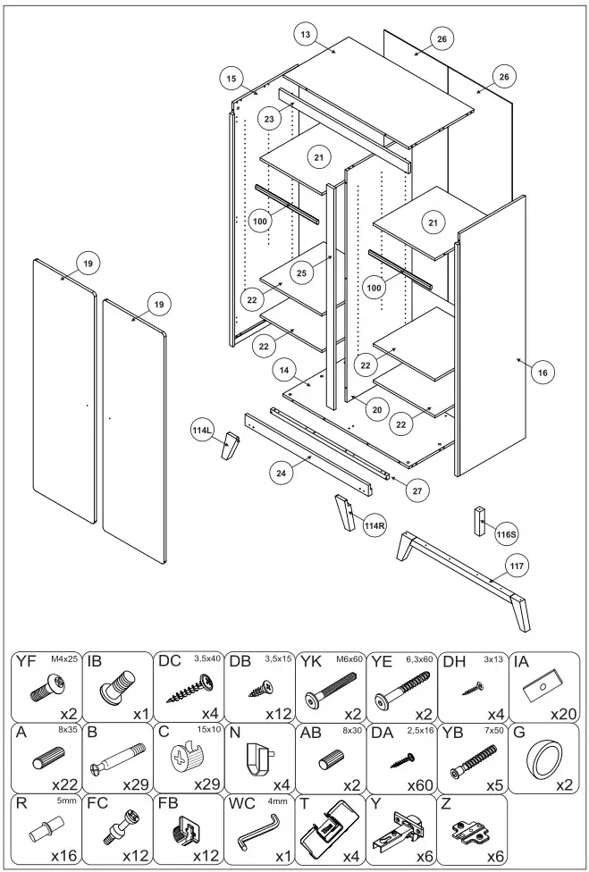BOPITA Mila Wardrobe - Parts & Accessories