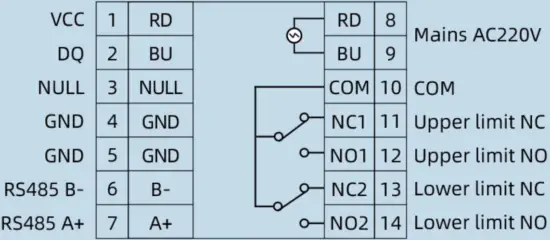 SONBEST SC7200B RS485 Interface With Communication Function Temperature Controller - Wiring