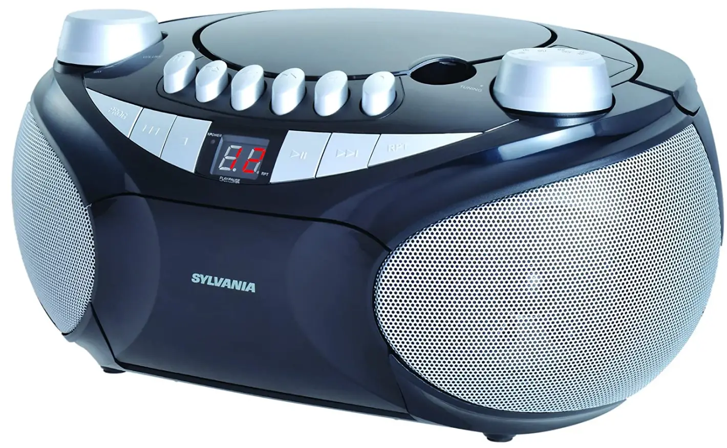 SYLVANIA-SRCD286-=SLVRBLK-Portable-CD-Radio-Boom-Box-imgg