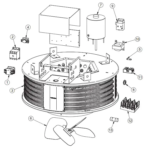 STELPRO VUH Series Vertical Unit Heater - REPLACEMENT COMPONENT LIST