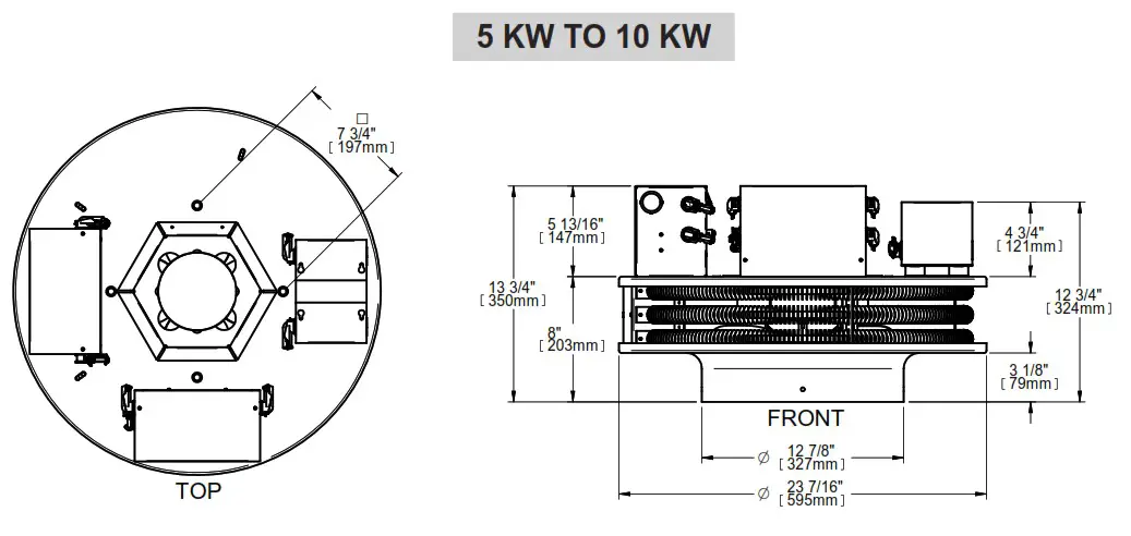 STELPRO VUH Series Vertical Unit Heater - TECHNICAL DRAWINGS 1