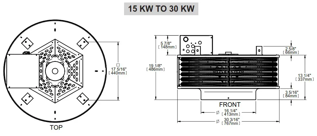 STELPRO VUH Series Vertical Unit Heater - TECHNICAL DRAWINGS 2