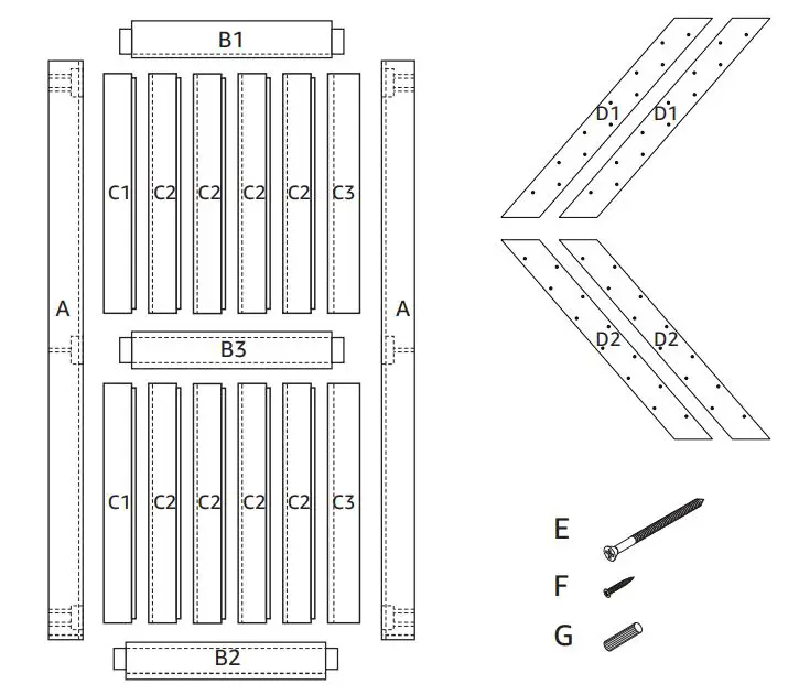 Smart Standard 36 x 84 K-Barn Door - Parts List