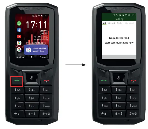 CROSSCALL CORE S4 Mobile Phone - Call keys
