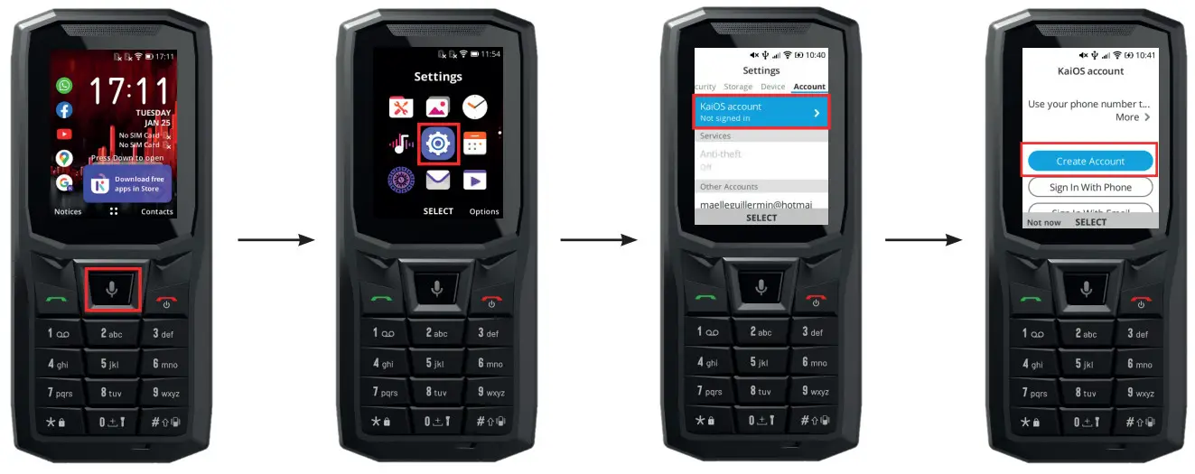 CROSSCALL CORE S4 Mobile Phone - Connecting your account
