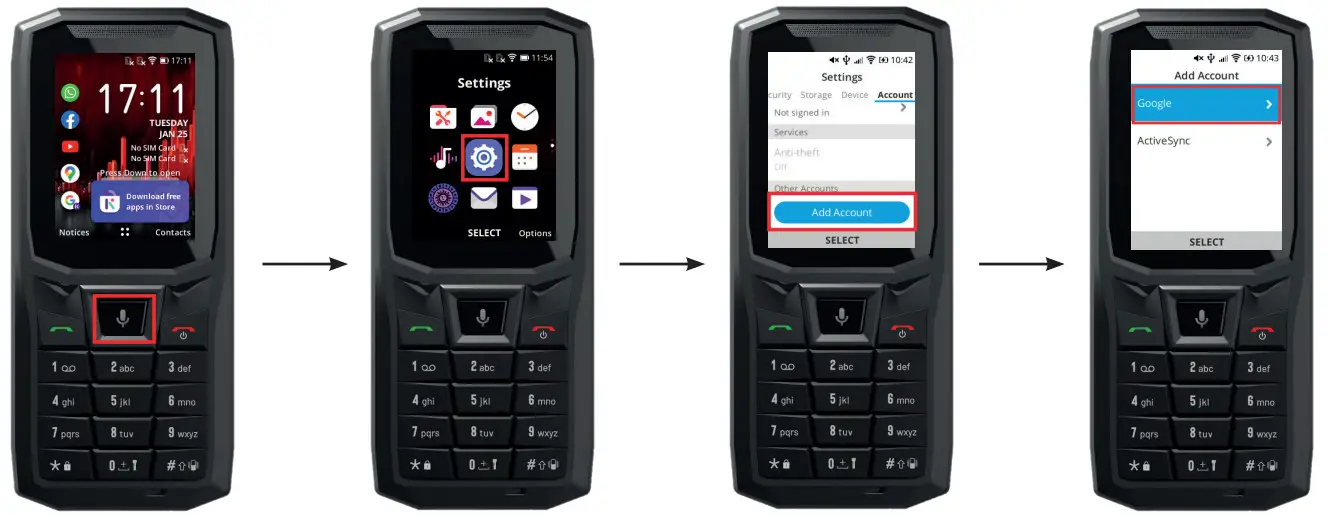 CROSSCALL CORE S4 Mobile Phone - Google account