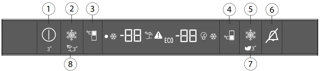 Blomberg KNE4554EVI Full Integrated Frost Free Combi Fridge Freezer - Control Panel